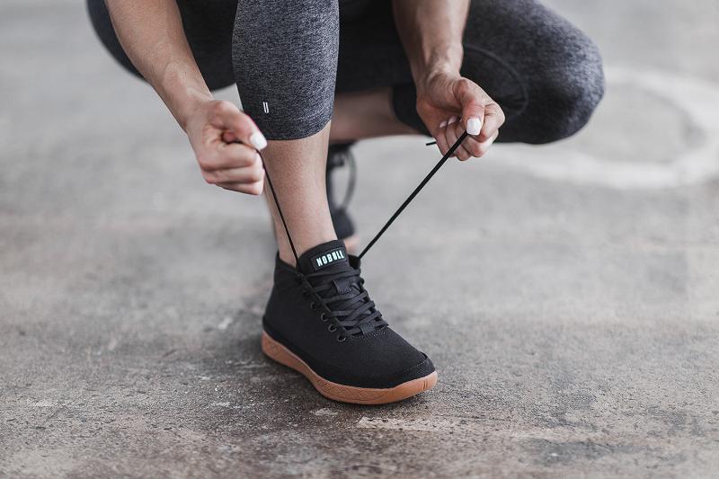 Women's Nobull Coffee Canvas Mid Trainers Black | SG L2817I